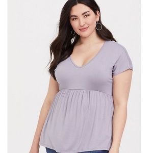 Super Soft Grey Dolman Babydoll Tee